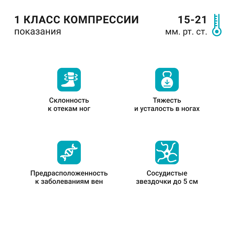 Компрессионные чулки 1С204 VENOTEKS, 1 класс купить в OrtoMir24